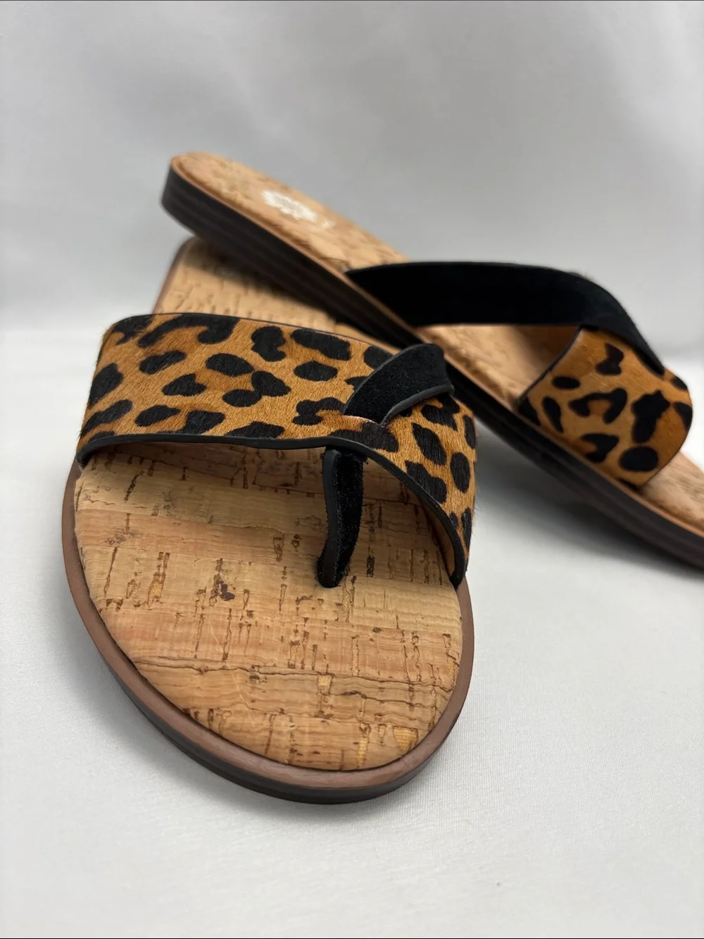 Yellow Box Women’s 7 Leopard Print Slide Sandals - Black & Tan#394 - Picture 7 of 15